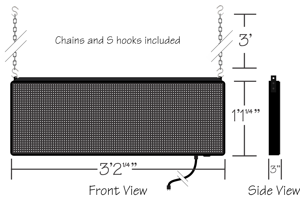 Window LED Sign Size